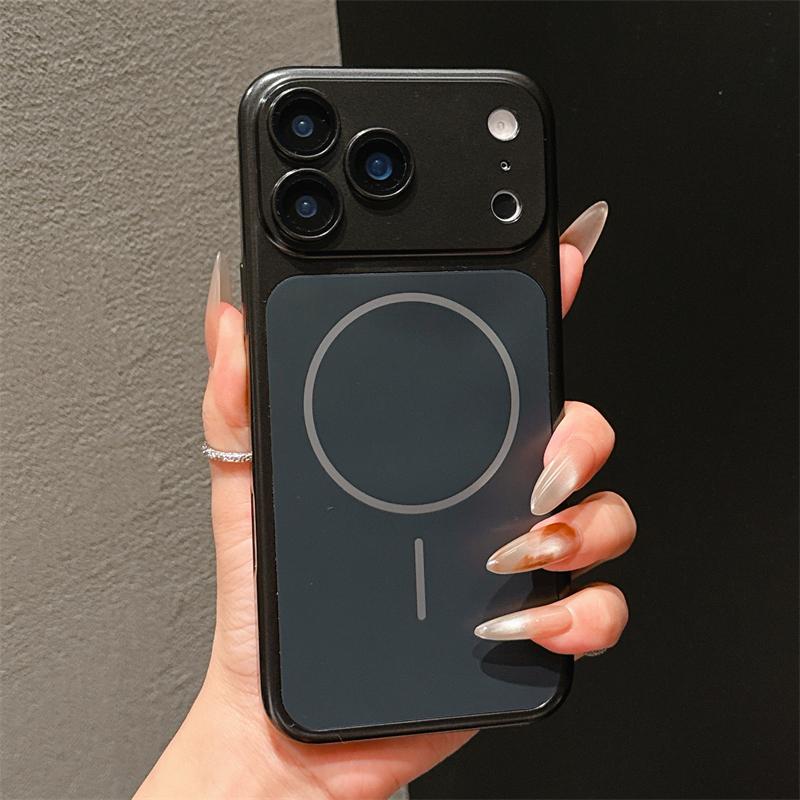Fashion Magnetic For Magsafe Lens Protection Phone Case For iphone 13 14 15 16 17 Pro Max 17 Shockproof Matte Hard PC Back Cover