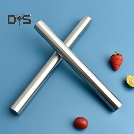 Dough Rolling Pin Reusable Food Grade Not Sticky Polished Long-lasting Labor-saving Stainless Steel Smooth Surface Making Kitchen Rolling Pin