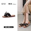 Leather sandals women wear 2025 new summer high-end slippers fashion Internet celebrity versatile one-word