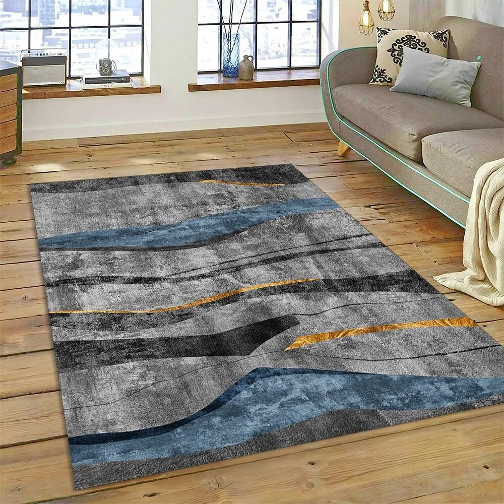 2025 New Style Bohemian Abstract Modern Art Geometry Carpet Rug for Living Room Bedroom Home Sofa Decoration,Non-slip Floor Mat