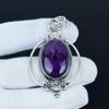 Natural Amethyst Pendant, Purple Gemstone Pendant, Pendant, 925 Sterling Silver Jewelry, Wedding Anniversary Gift, Pendant For Grand Mother