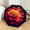 1pc Flaming Rose Artwork Umbrella with Plastic Handle,Suitable for All Seasons Home Travel Outdoor UmbrellaDD1421