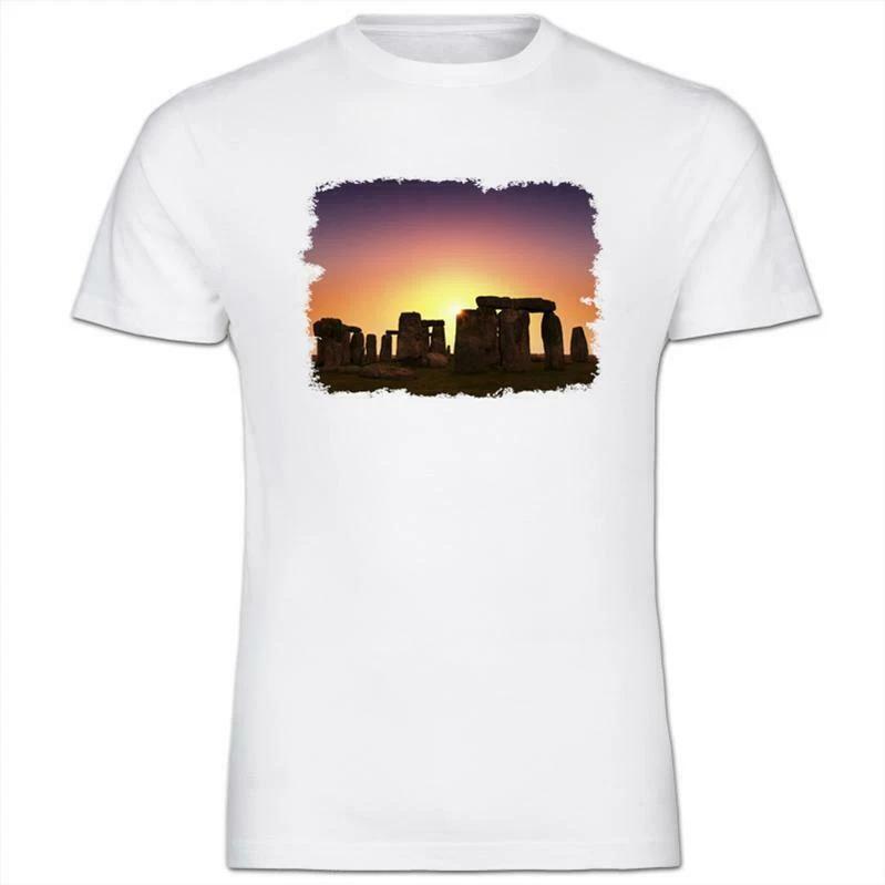 Stonehenge Salisbury UK Sunset Mens Cotton T-Shirt XXXL