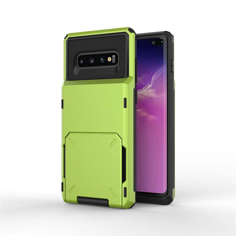 For Samsung Galaxy S10Plus S10 Case Shockproof Armor Phone Case For Galaxy S10 Plus S 10 + GalaxyS10 Card Slots Back Flip Cover