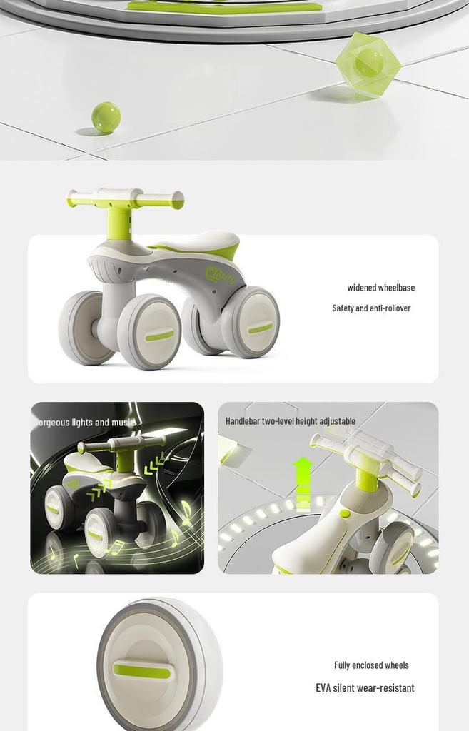 Kids' Multifunctional Ride-On Car: Balance Bike & Scooter, Ages 1-6, Four-Wheel Anti-Rollover Design