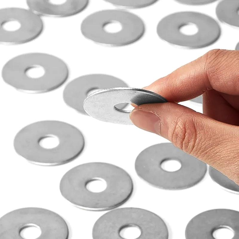 Galvanized Metal Flat Washers M6 40PCS Durable Spacers for Plumbing Fixture Hinges Indoor Outdoor Maintenance