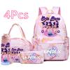 4Pcs/set New Cartoon K-Pop Printed Backpack Handbag Pencil Case with 750Ml Water Bottler for Teenager Boy Girl Schoolbag Large Capacity Bookbag