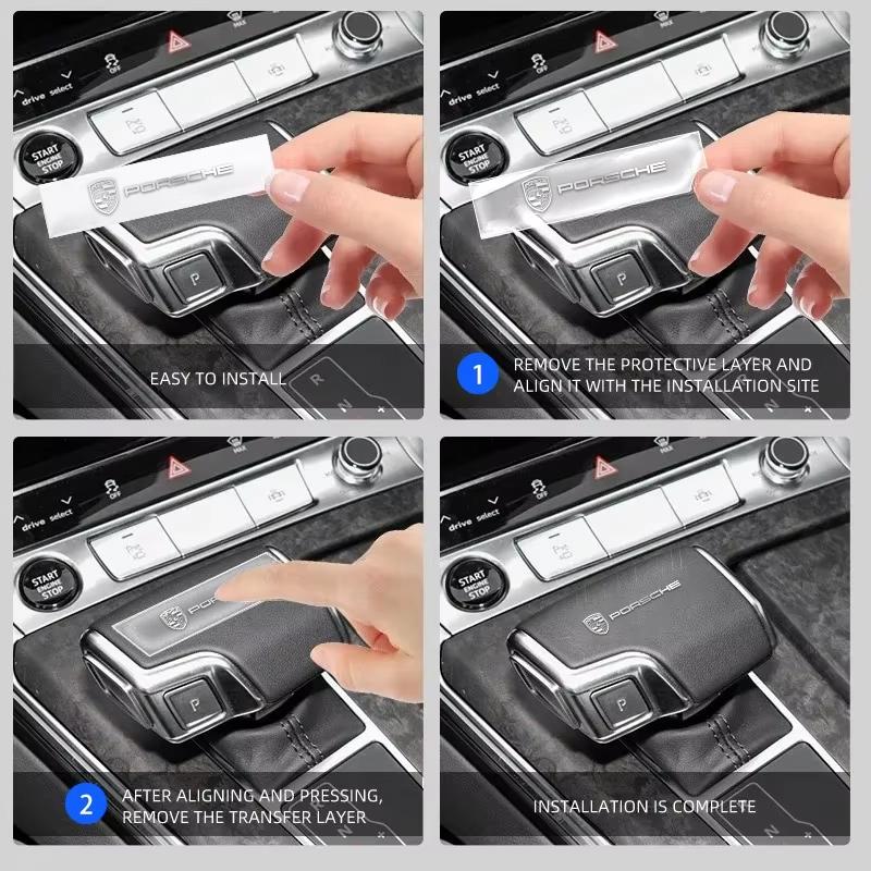 Car Metal Creative Stickers Waterproof Dirt-proof Stickers Accessories For Porsche 911 718 Taycan Panamera Cayenne Macan Cayman