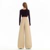 2025 Women's Autumn Khaki Wide-Leg Casual Drapey Floor-Length Pants