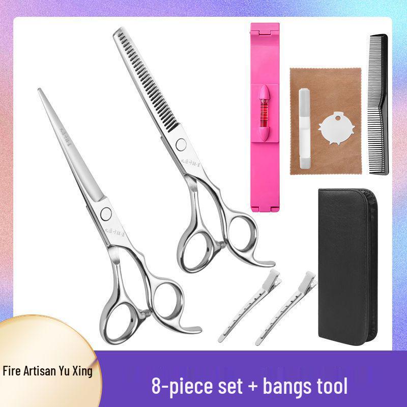Professional Hairdressing Scissors Set: Flat Teeth, Cutting, and Thinning Scissors - Free Shipping