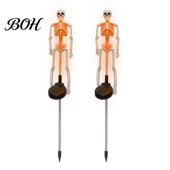 Realistic Skeleton Stakes for Yard 2Pcs Solar Stake Light, Halloween Glowing Figurine, Waterproof Festive Garden Decor Trick or Treat Outdoor