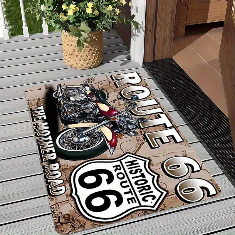 1pc Rug Motorcycle Pattern Area Rugs | Indoor and Outdoor Entrance Door Mats Bedrooms Living Room Bathroom Cafe Home Decoration