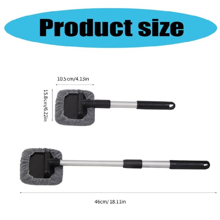 Windshield Cleaning Brush With Telescopic Aluminum Handle Microfiber Bristles For Effortlessly Glass Maintenance