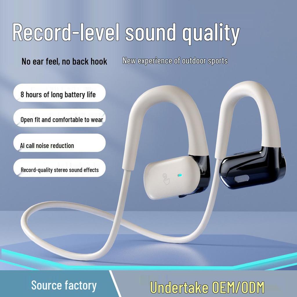 OWS Sports Wireless Earphones: Open-Ear Bluetooth Air Conduction with Secure Hook.
