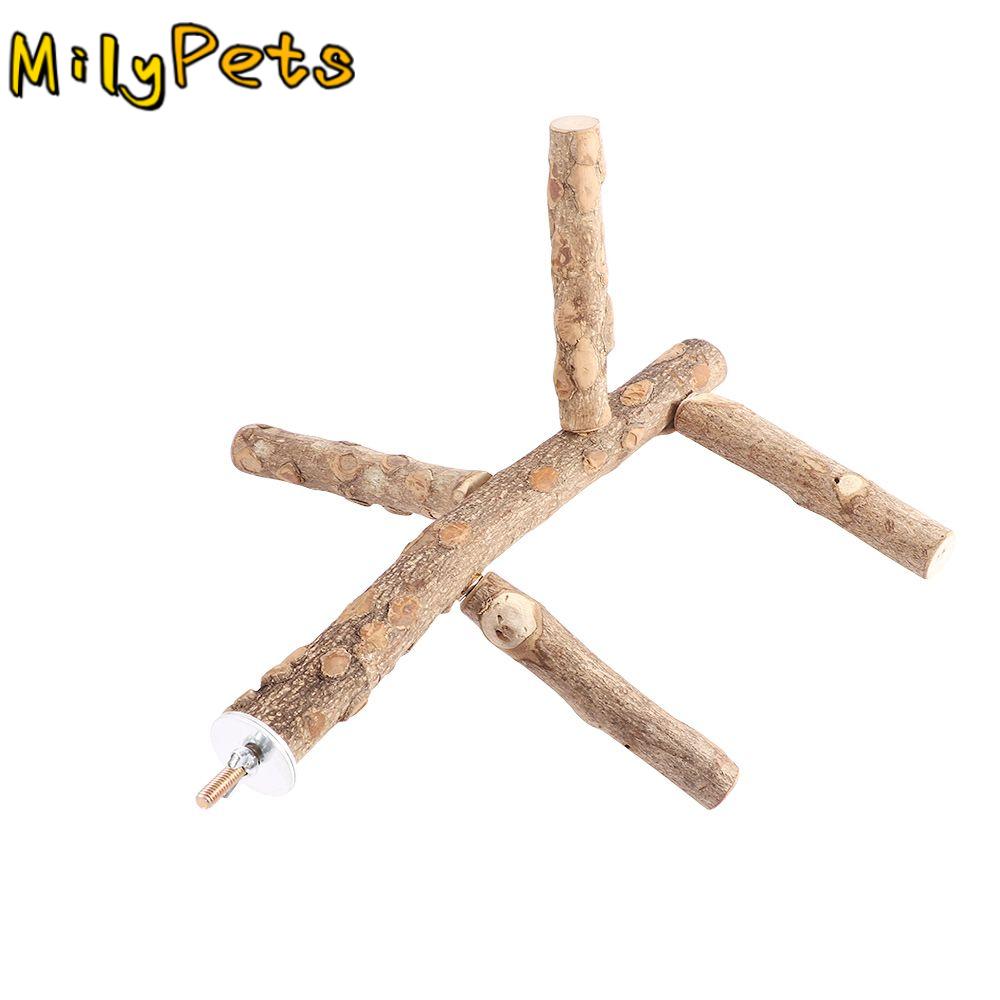 Macaws Natural Wooden Conure Wood Stand Parrot Toy Chewing Stick Bird Perch