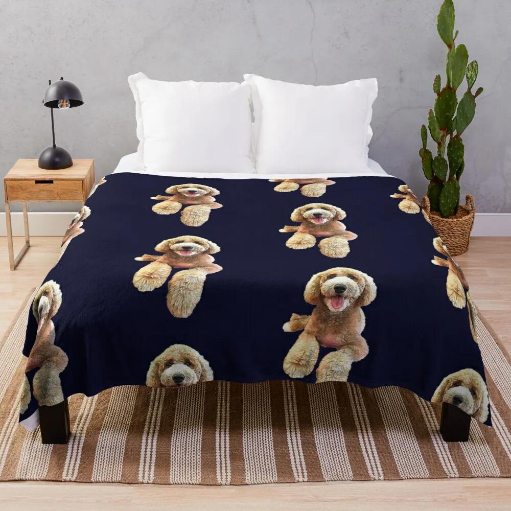 Labradoodle Doodle Dog Flannel Throw Blanket Cute Kawaii Dog Lightweight Super Soft for Sofa Couch Bed Festival Birthday Gift