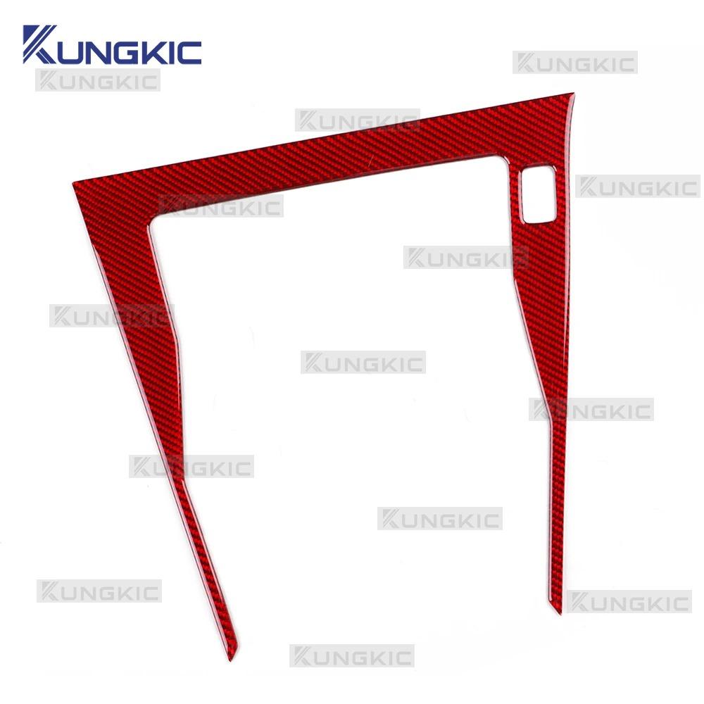 Real Soft Carbon Fiber Sticker LHD RHD For Peugeot 208 E-208 2020 2021 2022 2023 2024 2025 Car Central Control Panel Trim