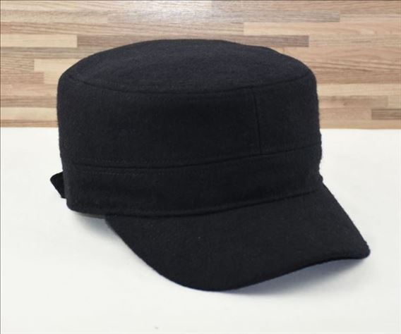 Fall and winterwoolen military hat large head circumference men's hat wind flat top hat casualfashionheattech middle-aged and elderly men