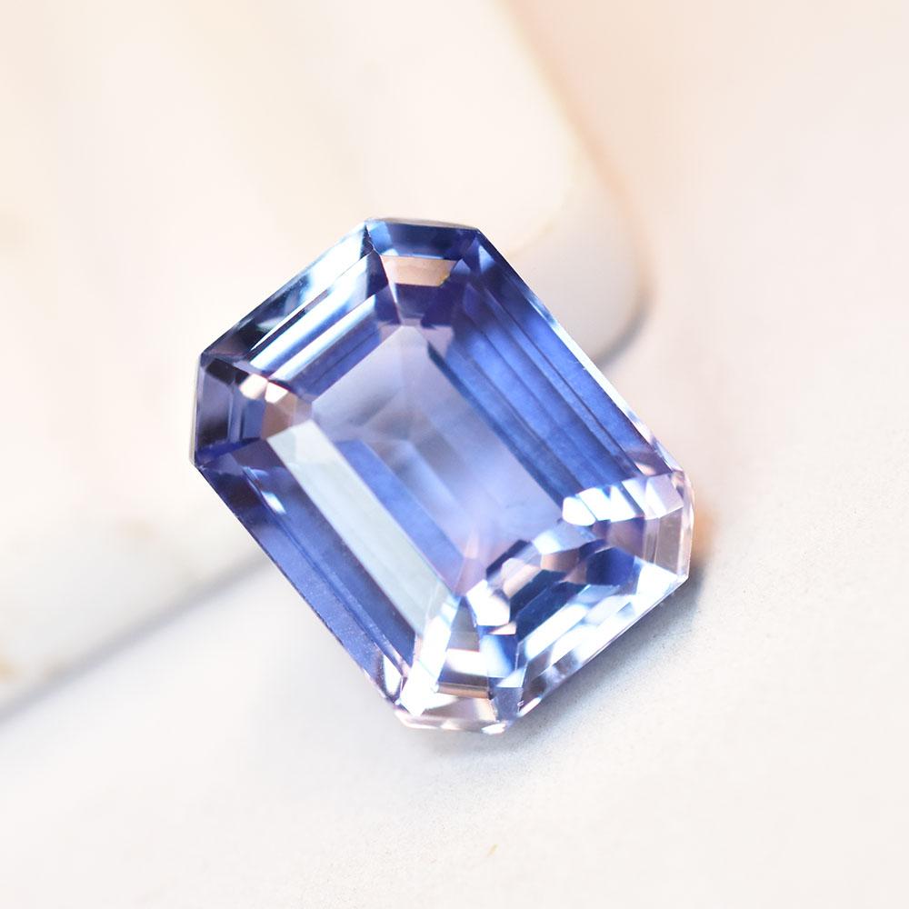 Natural Blue Sapphire Loose Gemstone 13.55 ct Ceylon Emerald Cut September Birthday Birthstone