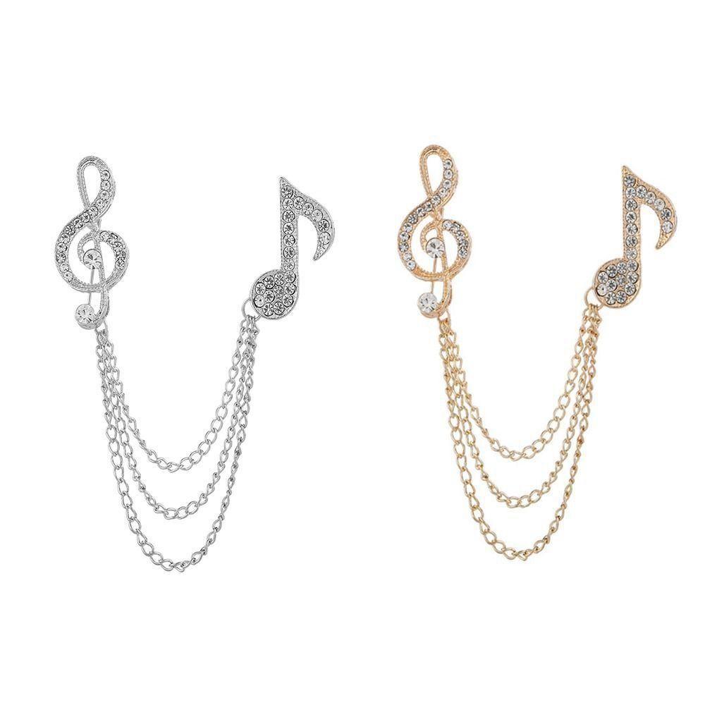 Zinc Alloy Music Notes Brooch Unisex Enamel Pin Brooches Fashion Scarf Pins Clip Men Women