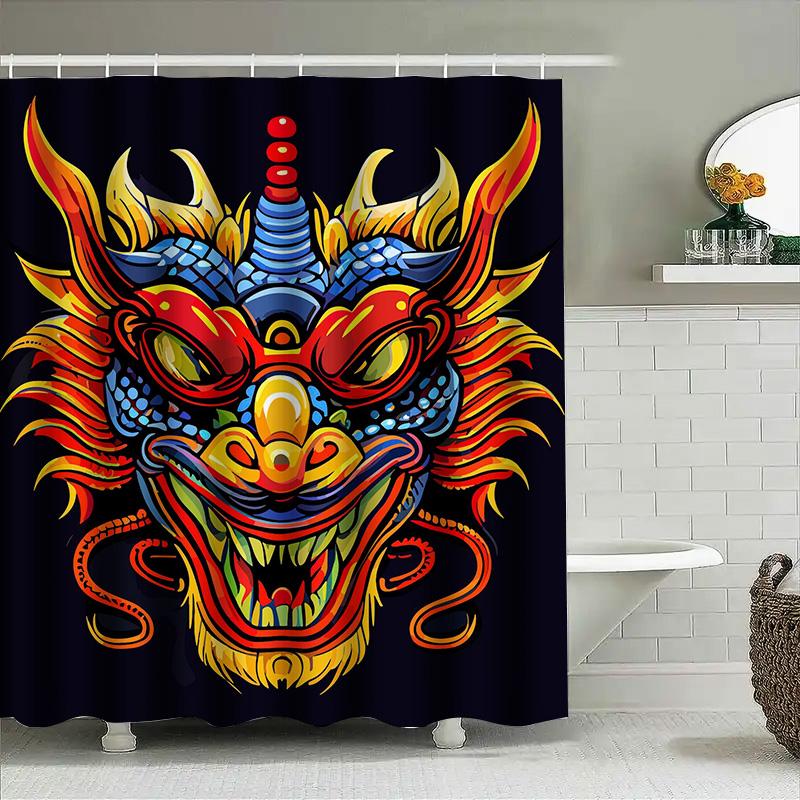 

Tuniu Vibrant Dragon Shower Curtain Cool Chinese Monster Art Bathroom Decor Unique Design W60H190(CM)-1 Pcs