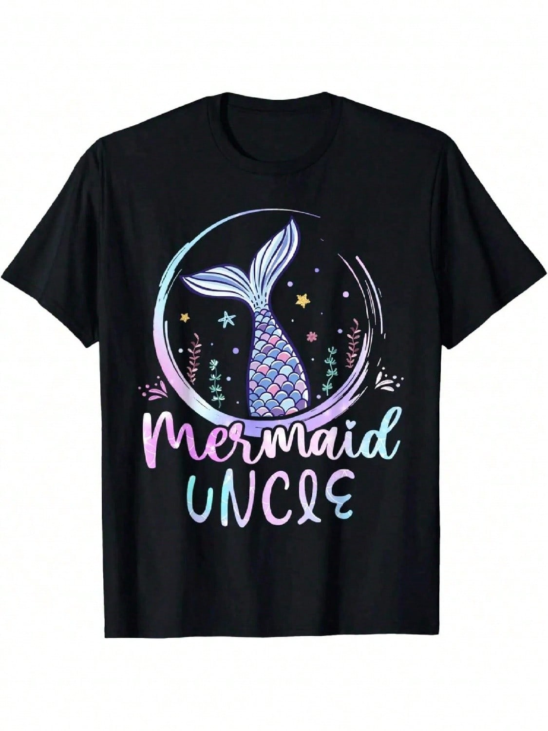 unisex Mermaid Uncle Tee Birthday Mermaid unisex Beach Mermaid Tail T-Shirt S разноцветный