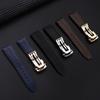 For MAURICE LACROIX Eliros Watch Band Soft Cowhide 20 22mm Folding Buckle Black Brown Blue Genuine Leather Strap Men Accessories