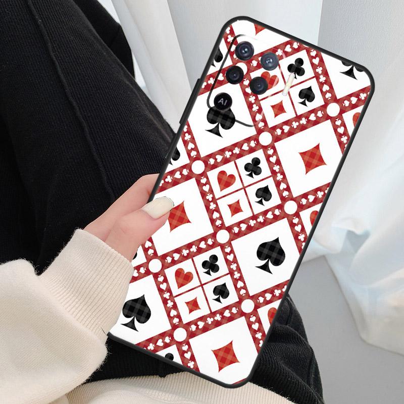 CASINO PLAYING CARDS Case For Oppo A18 A38 A58 A78 A98 A80 A60 A40 A96 A76 A16 A94 A74 A54 A15 A17 A57 A77 A5 Pro