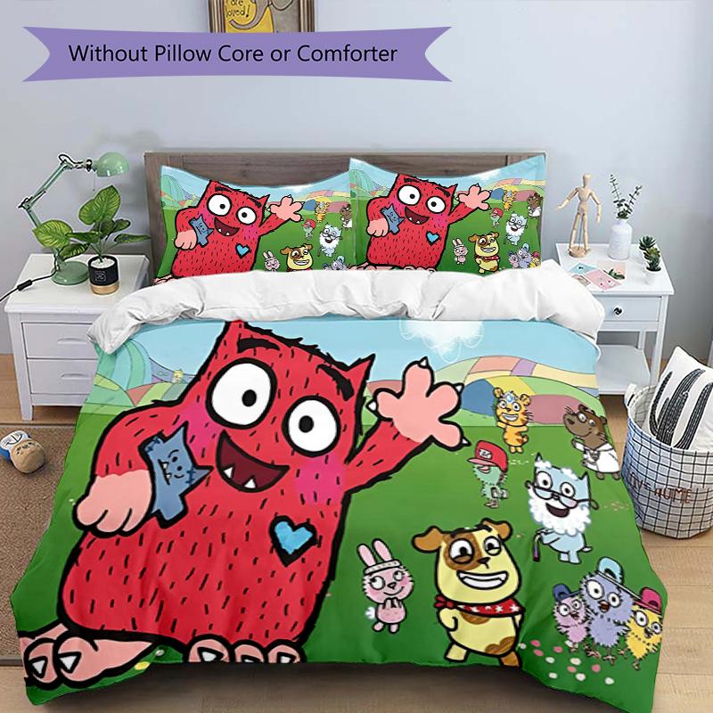 Ensemble de literie 3 pièces Little My Housse de couette Fermeture Comprend 1 housse de couette et 2 taies d'oreiller, Doux et confortable pour toutes les saisons.