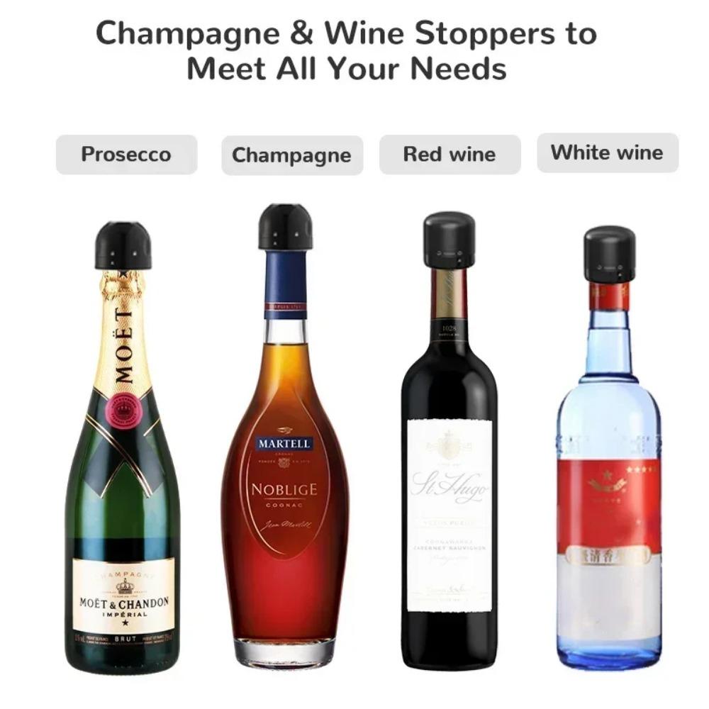 4-1 PZ Tappi Sottovuoto per Vino Riutilizzabile Tappo per Champagne Tappo Sigillato per Bottiglia di Vino con Blocco a Rotazione Mantieni la Freschezza Tappo per Vino Strumento da Bar
