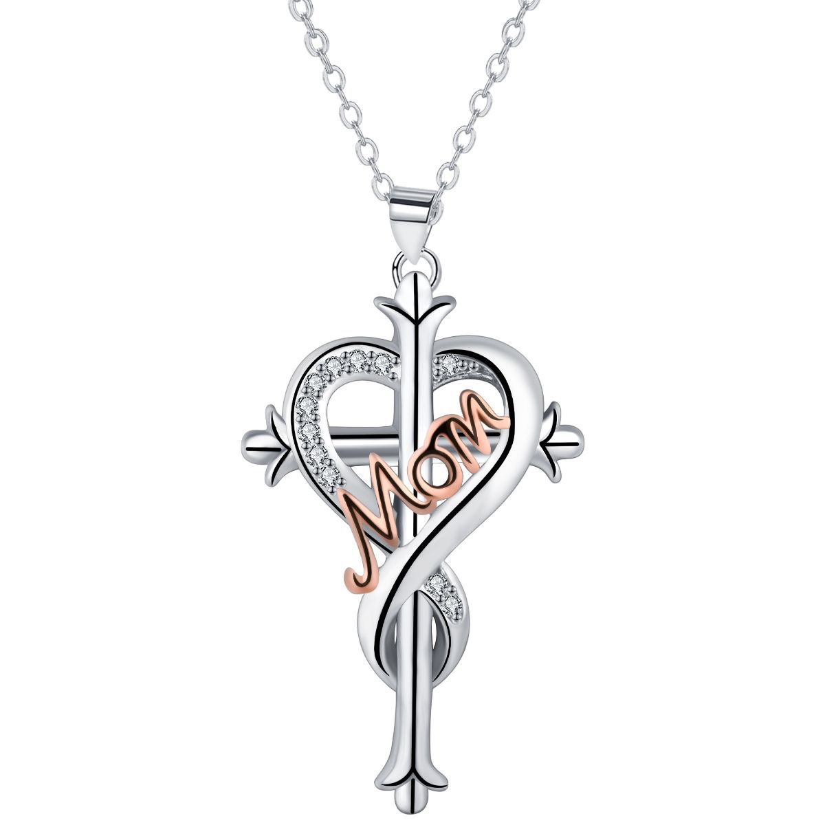 Популярное модное ожерелье-крестик в форме сердца 2025 года, инкрустированное цирконом, изысканное универсальное женское украшение 45CM