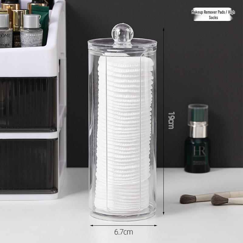 Dual-Layer Acrylic Cotton Swab & Makeup Remover Storage Box