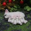 Nurturing Dog Miniature Nursing Mom French Dog and Baby Puppies Resins Figurine for Home Tabletop Shelf Display Ornament