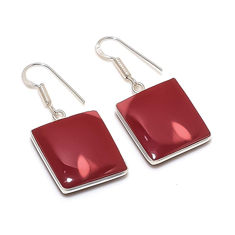 Natural Mookaite Gemstone 925 Sterling Silver Jewelry Earring 1.58 AE-12119