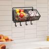 Garlic Ginger Storage Basket for Household Restaurant Farmhouse Black 2 Grids