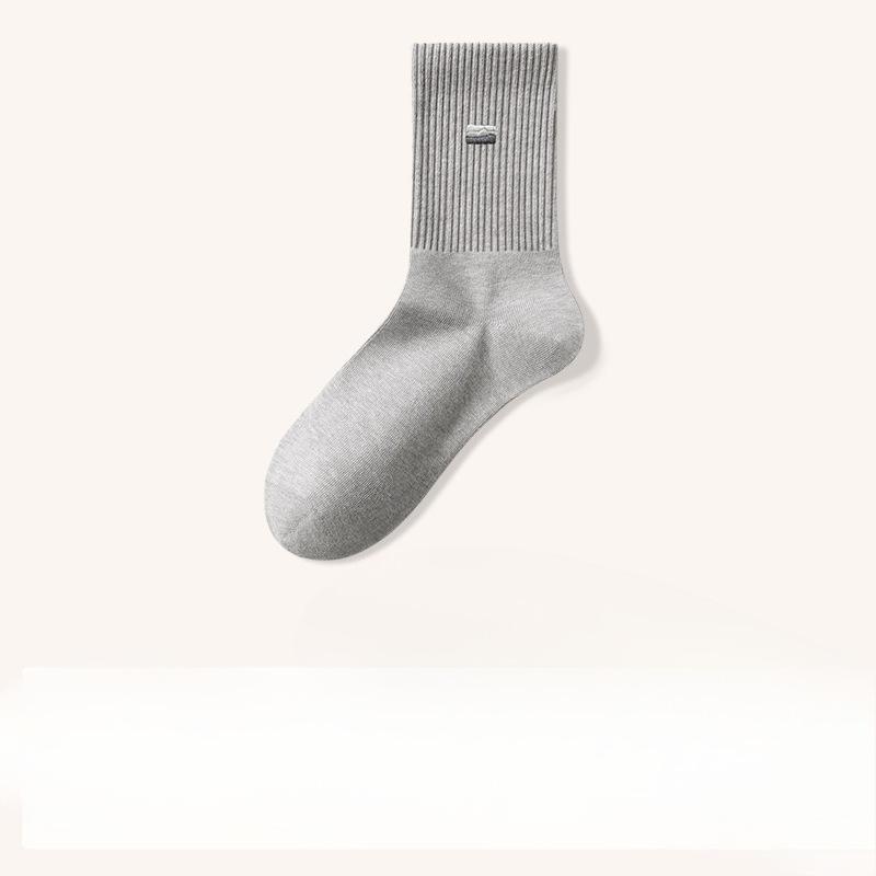 Men's Cotton Socks, Pure Cotton Mid-calf Socks, All-cotton Sweat-absorbing and Odor-proof Boneless Socks for Autumn and Winter