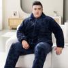 YUZHAOLIN Men's Winter Thickened Quilted Warm Pajama Set