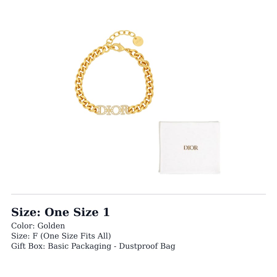 Christian DIOR Pre Owned 2010 2020 DIOR Revolution Plated Crystal Chain Bracelet Costume Bracelet B1506DVOCY-D301
