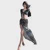 2024 Women's Sexy Slimming Bikini Set: 4-Piece, Long Skirt, European & American Style, Perfect for Vacation