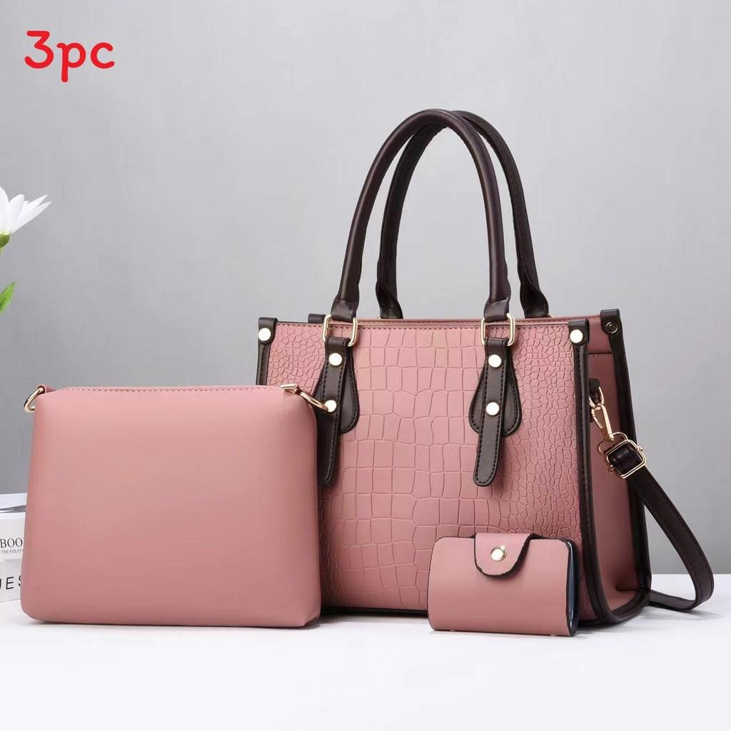 Pu Leather Handbag With Contrast Color Stone Pattern And Multiple Pockets For Daily Use