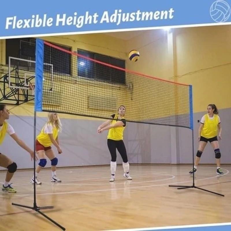Faltbares Volleyball-Tennis-Badminton-Netz Tragbares Badminton-Netz-Set Rahmen Outdoor-Sport-Trainingszubehör