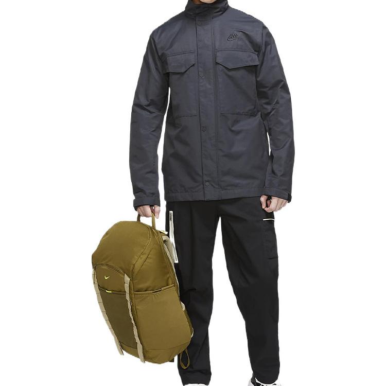 New Nike Fabric Backpack Unisex High Rise Cannon Olive Green/Olive Green/Atomic Green DJ9677-368