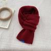 Solid Color Y2K Knitted Scarf Thicken Cross Woolen Scarf Fashion Winter Warm Scarf  Unisex
