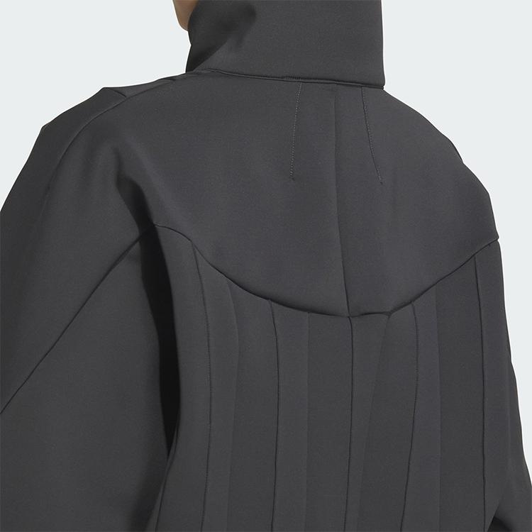 Adidas Casual Series Comfortable Stand Collar Pullover Half-Zip Sweatshirt Women Sweatshirt Carbon-Black JM4258