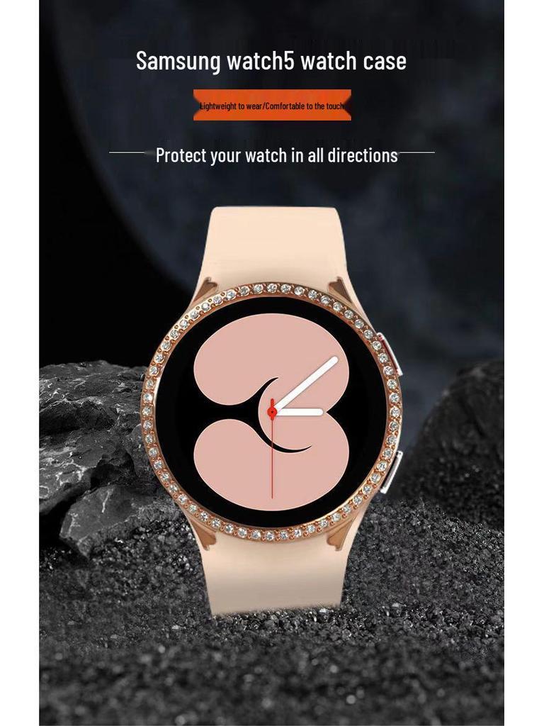 Samsung Galaxy Watch 5/4 Single Row Diamond Hollowed-Out Protective Case