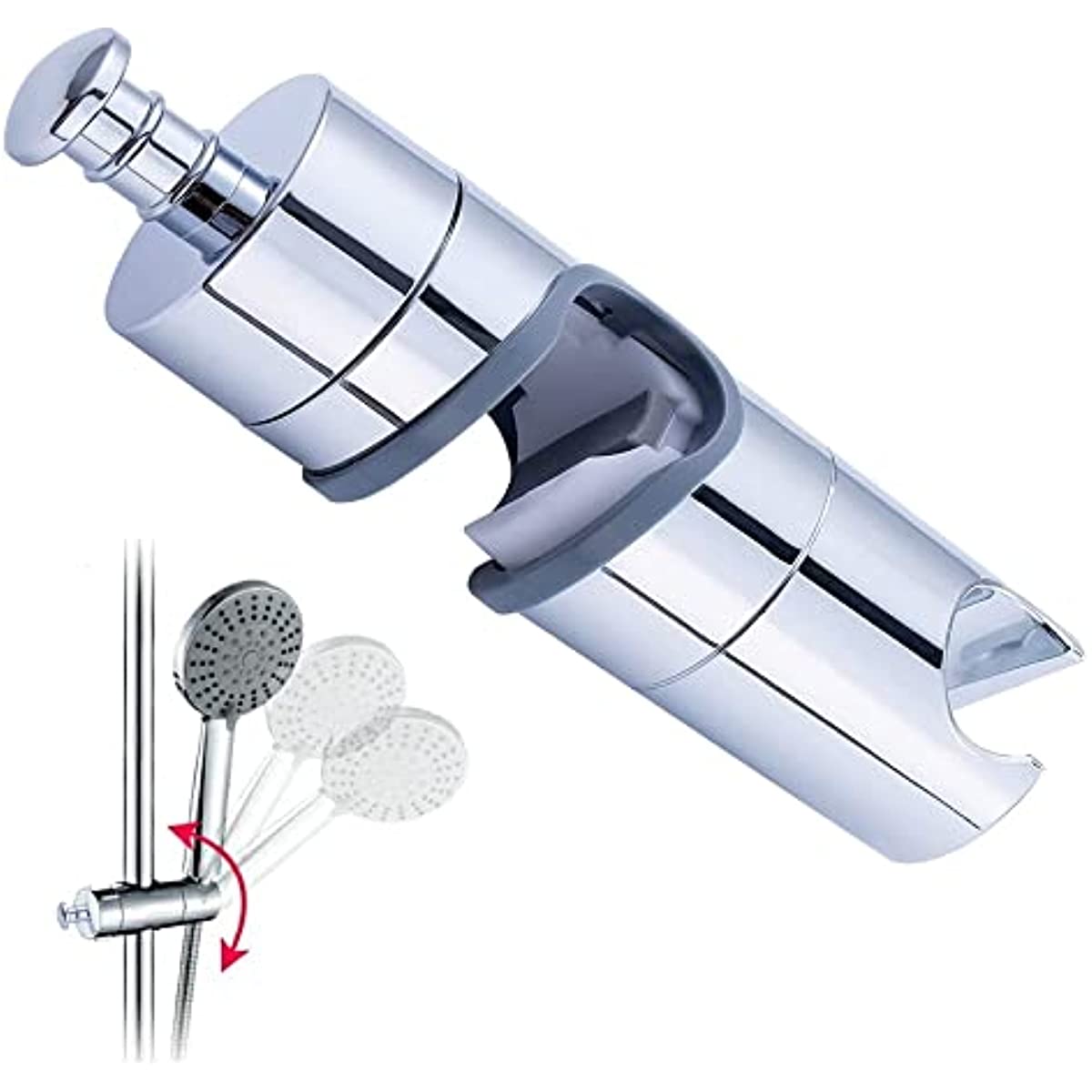 

Держатель для душевой лейки для штанги Универсальный 18-25 мм Рейка Держатель для лейки Ползунок Зажим Ванная комната Регулируемый Вращение на 360 градусов Держатель для распылителя Крепление 1-pack