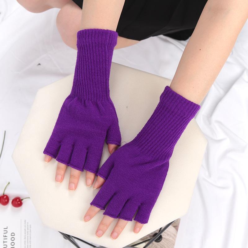 Lange Handschuhe Schwarz Fingerlose Strickhandschuhe für Männer Frauen Warm Dehnbar Elastisch Mode Winter Outdoor Fäustling Fahrradzubehör