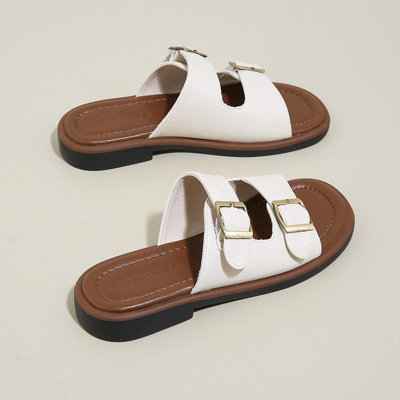 Fashion New 2025 Summer Women's Shoes Thick Sole Comfortable Non-slip Wear-resistant Flat Women's Sandals Outdoor Women Slippers