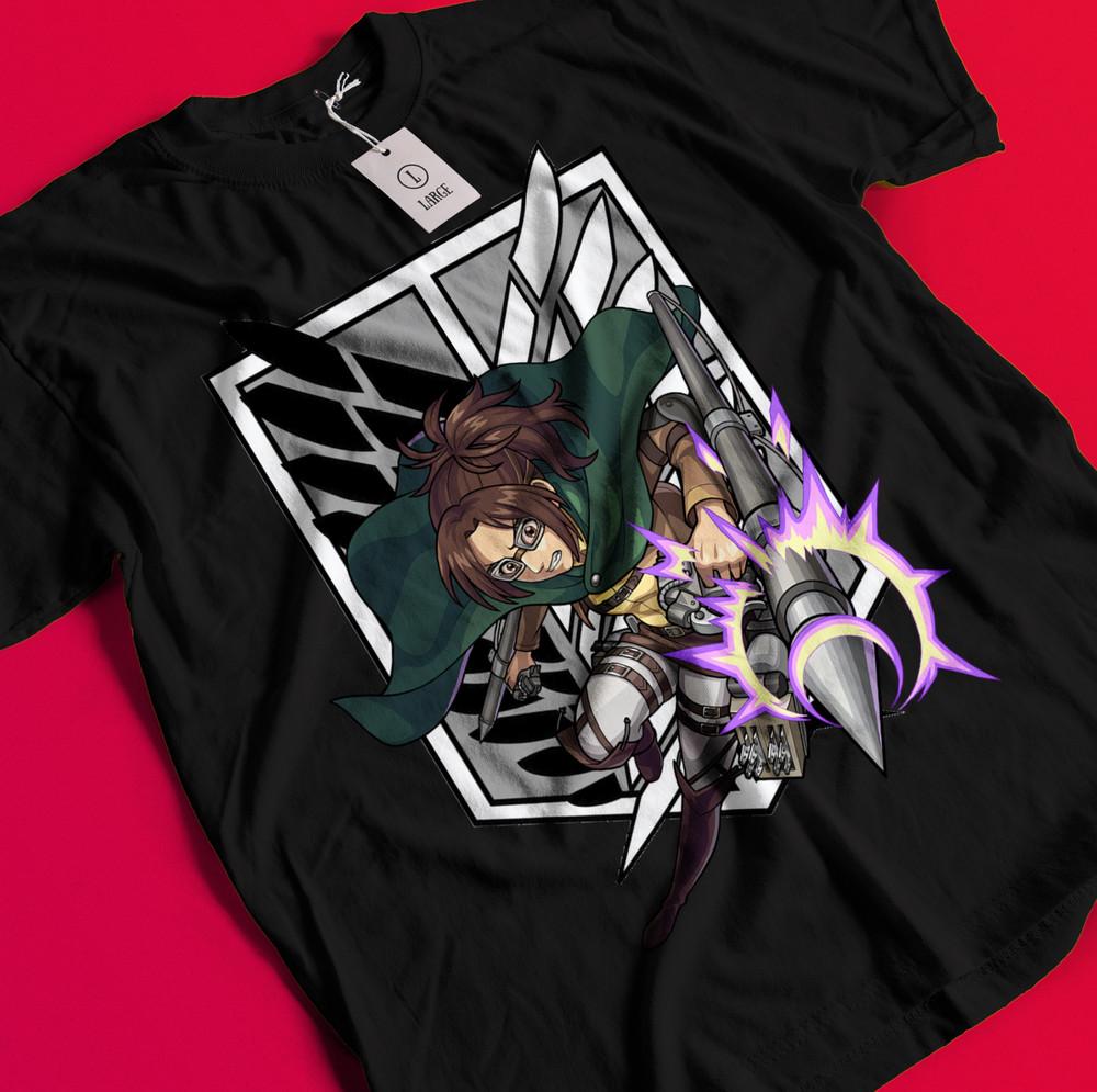 

Attack On Titan Shirt Eren Mikasa Tshirt Levi T-Shirt AOT Erwin Hange Armin Tee BB705 L
