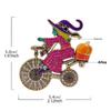 Luxury Big Heavy Flower  Skull Brooch Jewelry Retro Ghost Witch Badge Pin For Coat Bag Decor Accessory Halloween Gift